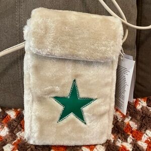 Chic Cream Mini Bag with Green Star